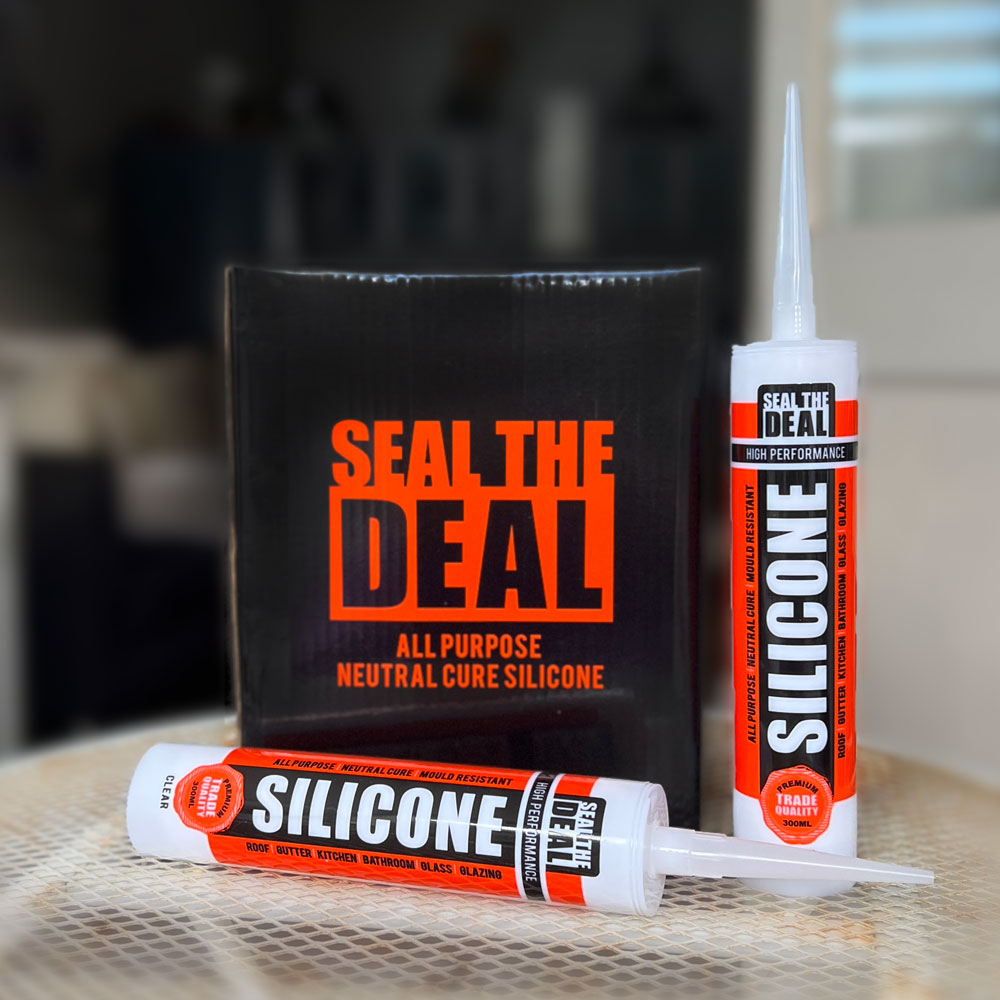 Silicone Sealant Neutral Cure For Kitchen, Bathroom, Roofs & Gutters - 12*300 ml